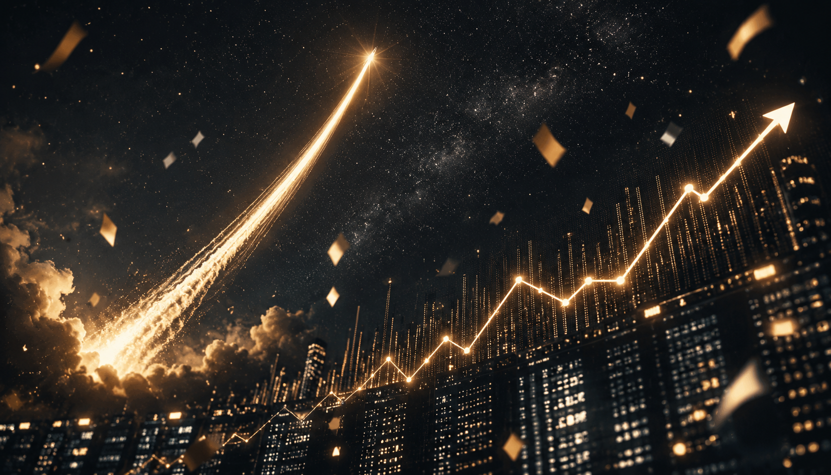 2026年6月12日のSpaceXナスダック上場初日を表現したイメージ。初値150ドルから終値161ドル、公開価格比+19.3%の史上最大IPO、時価総額2.1兆ドル、マスク氏の人類初トリリオネア到達と、日本の個人投資家・積立勢への波及を象徴